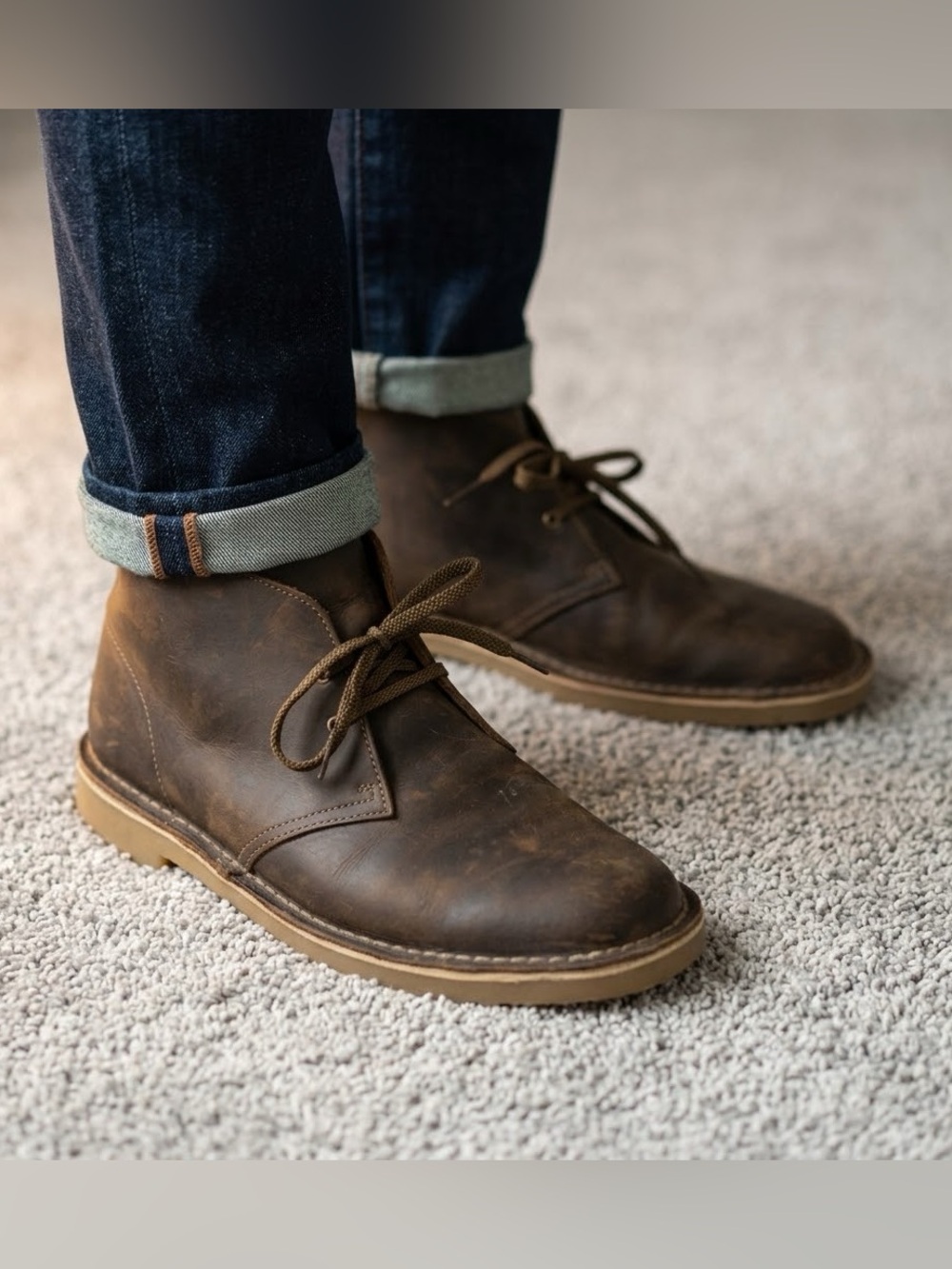 Clarks Brown Leather Chukka Boots Ortholite Comfort Gorpcore Cabin Men’s US 13